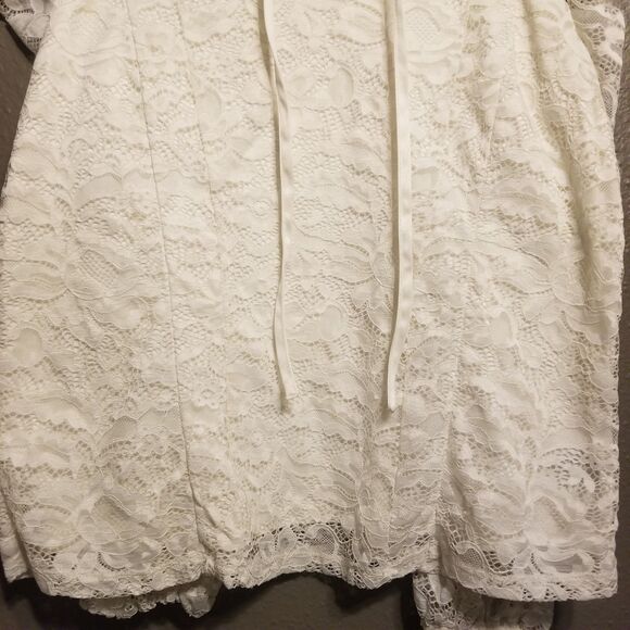 Torrid 2 (2X) Top Blouse Cream Stretch Lace Off Shoulder Romantic Bridal Fairy - Picture 3 of 10